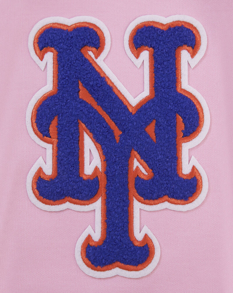 PRO STANDARD New York Mets Classic Chenille Double Knit Full-Zip Hoodie LNM531928-PNK Pink 2