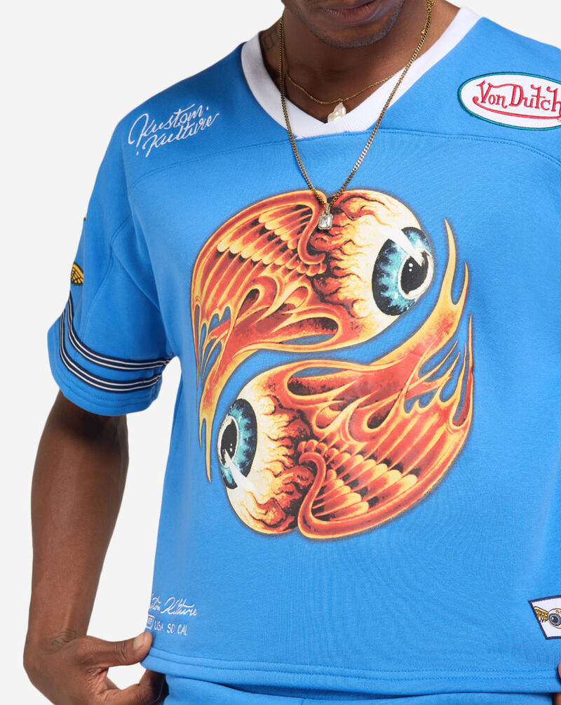 Von Dutch Eyeball Swirls Boxy Jersey Top VND5B0808 Blue 3
