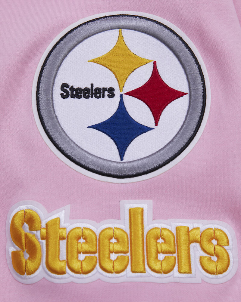 PRO STANDARD Pittsburgh Steelers Classic Chenille Double Knit Full-Zip Hoodie FPS5410176-PNK Pink 2