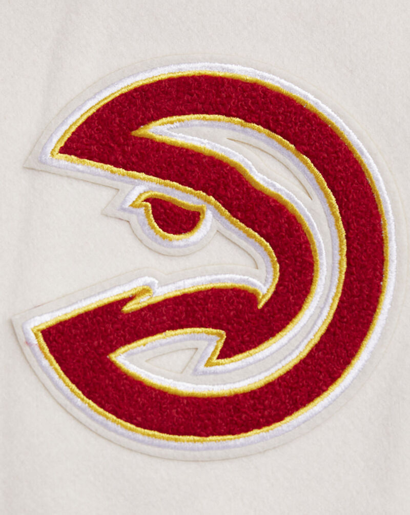 PRO STANDARD Atlanta Hawks Retro Classic Rib Wool Varsity Jacket BAHH58908-ERD cream 4