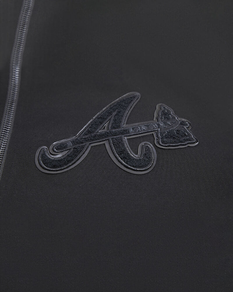 PRO STANDARD Atlanta Braves Triple Black Double Knit Full Zip Hoodie LAB532533-BLK Black 2
