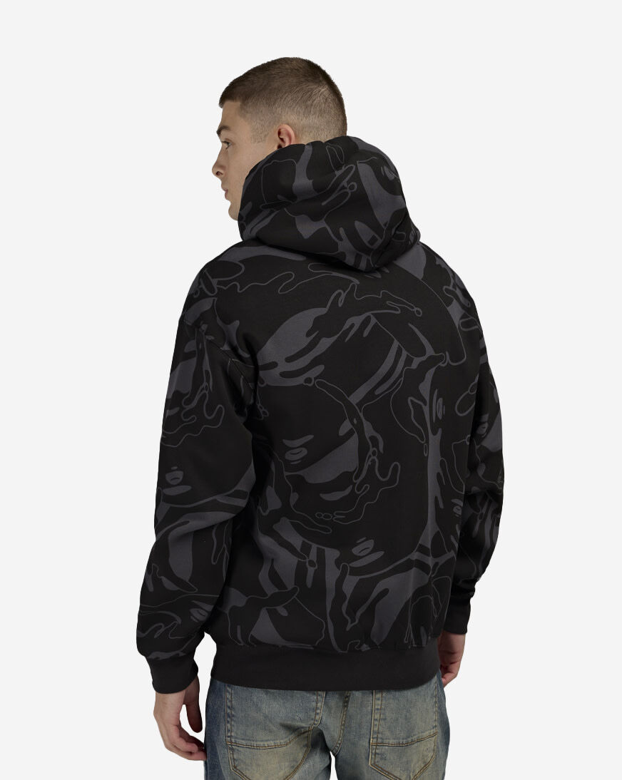 Shop AAPE All Over Print Full-Zip Hoodie AAPSWMC352XXP-BKZ black
