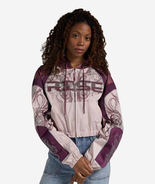 HD Nylon Cropped Colorblock Jacket