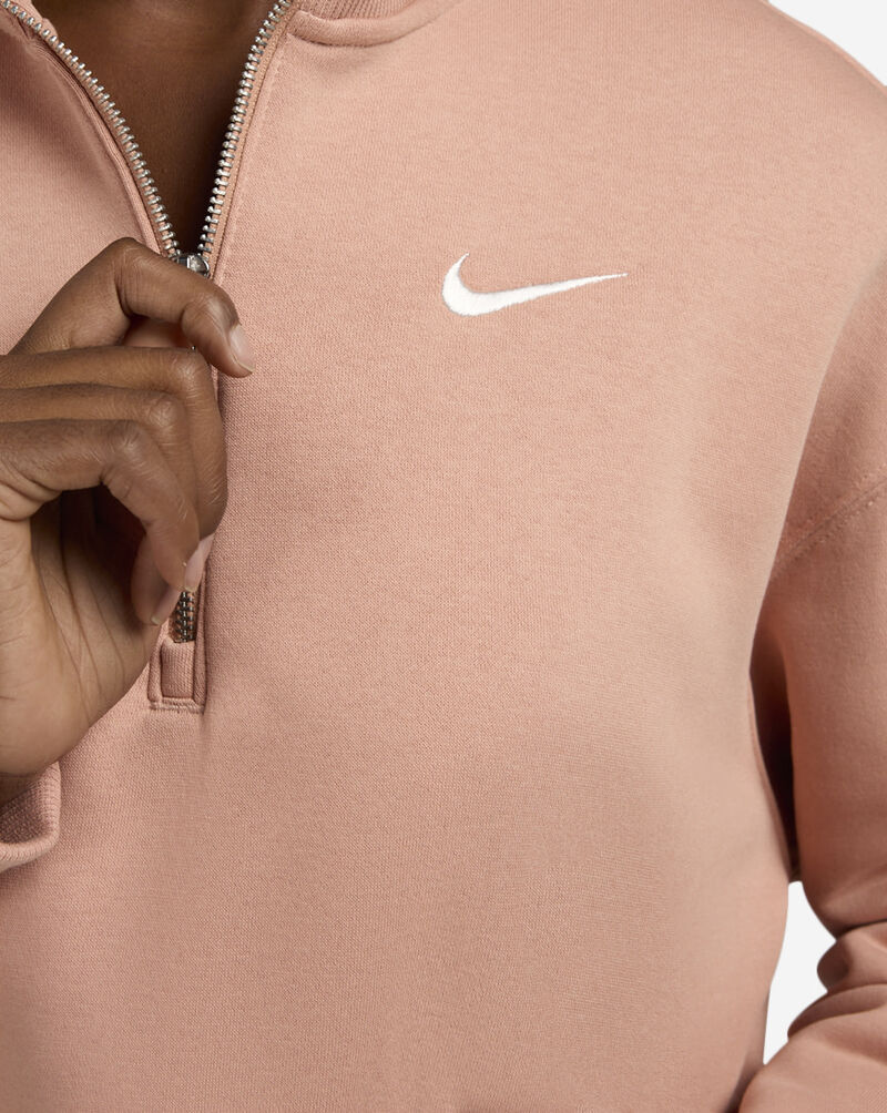 Nike NSW Phoenix Fleece 1/4-Zip Cropped Sweatshirt DQ5767-688 Pink 3