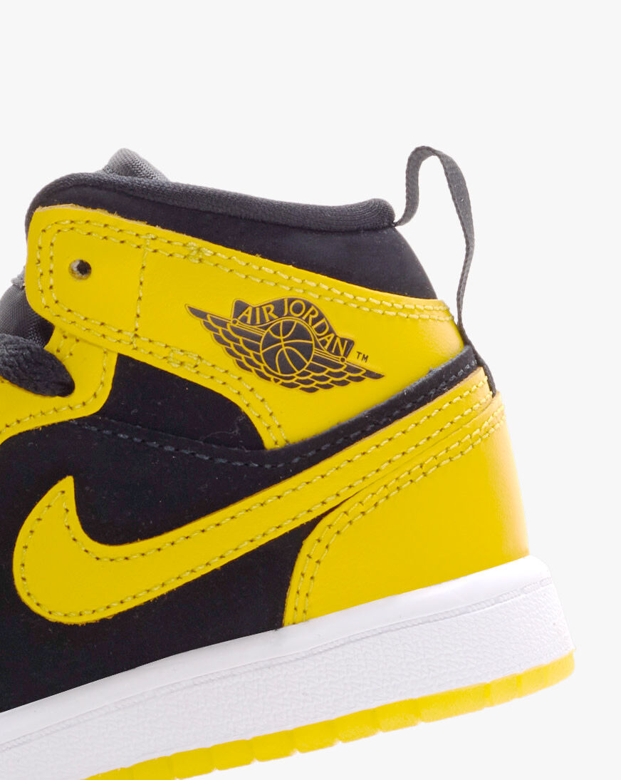 Nike Air Jordan 1 mid ブラック/イエロー 国内6月21日発売予定】 ナイキ エアジョーダン1 ミッド ブラック