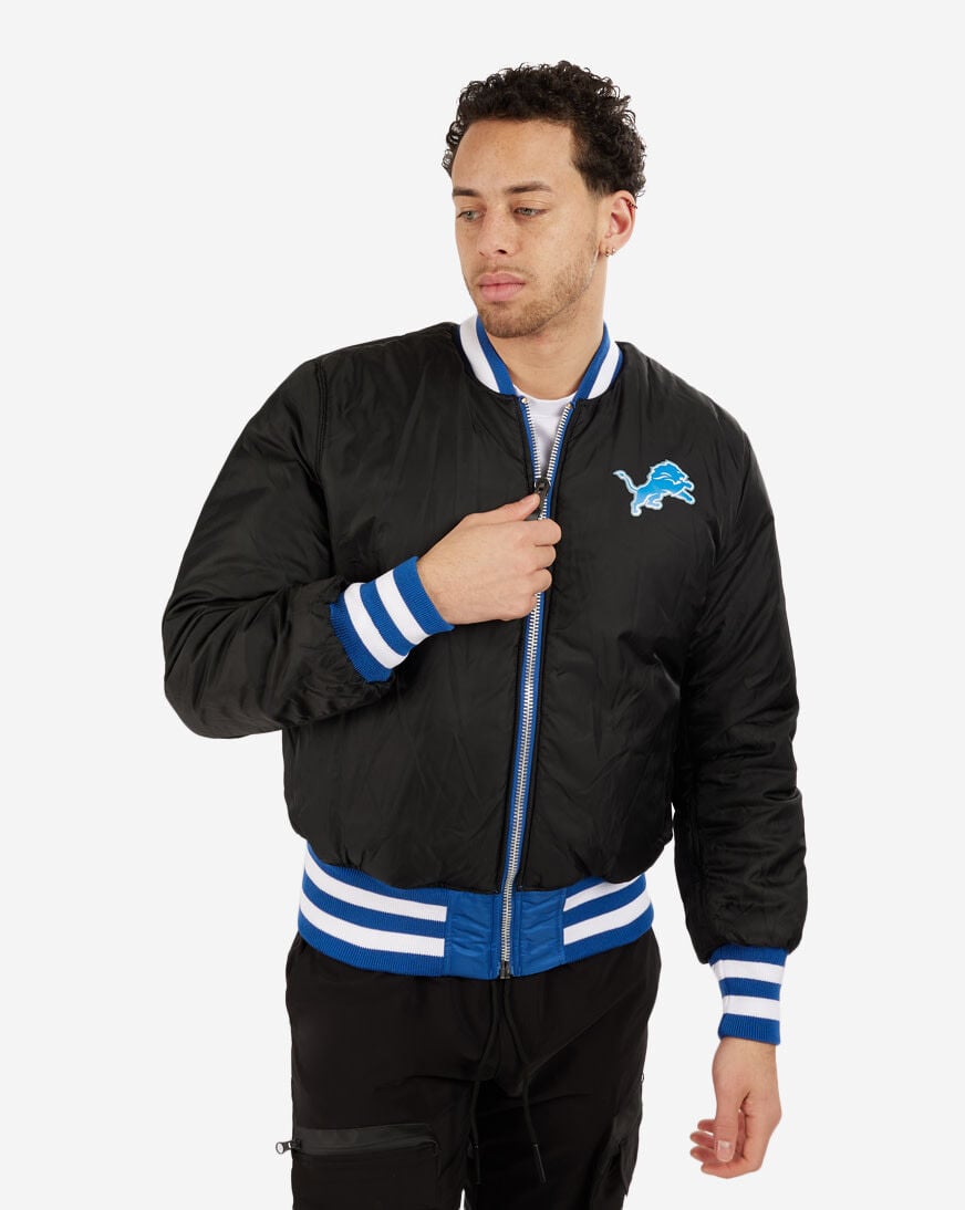 Shop New Era Detroit Lions MA-1 Bomber Jacket 13118259 black