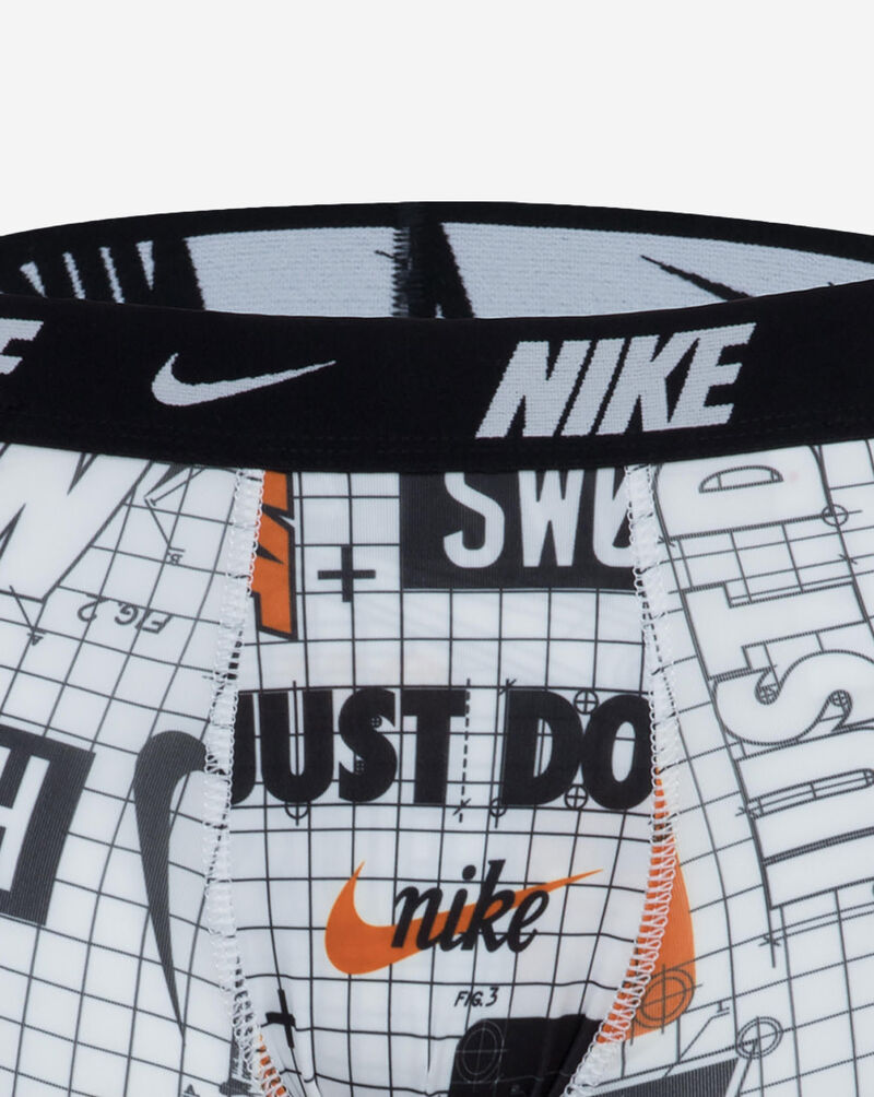 Nike Big Kids' 2PK Printed Long Boxer Briefs 9N1222-001 Black 2