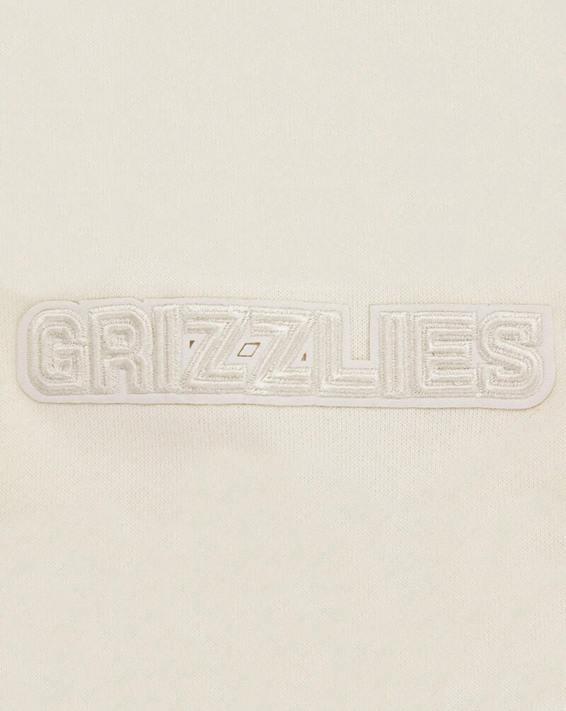 PRO STANDARD Memphis Grizzlies Neutral Drop Shoulder Fleece Pullover Hoodie BMG558746-EGG cream 4