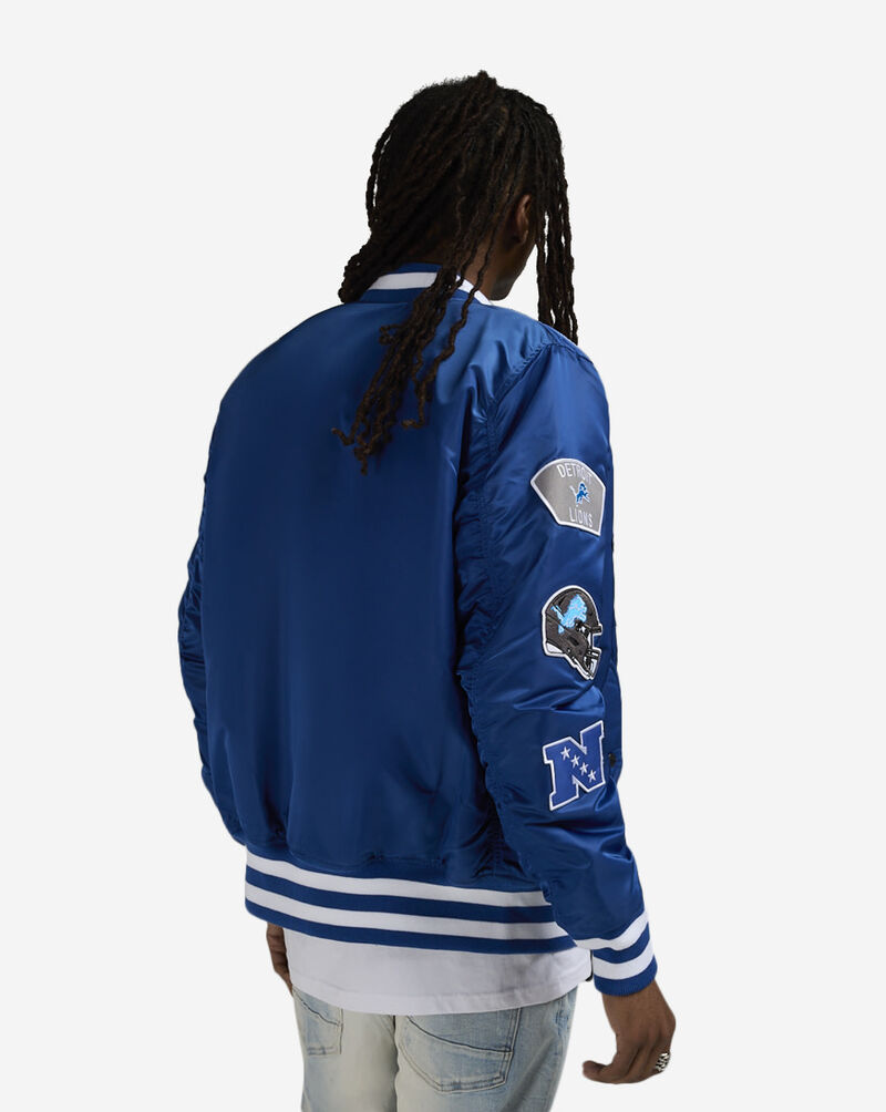 New Era Alpha Industries Detroit Lions Bomber Jacket 60684090 Blue 2