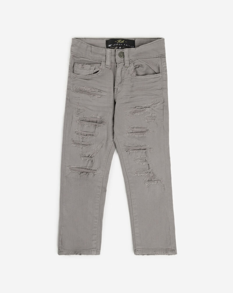 Jordan Craig Kids' Clean Distressed Slim Fit Jeans (2-7) JS975RK-LTGRY Grey 1