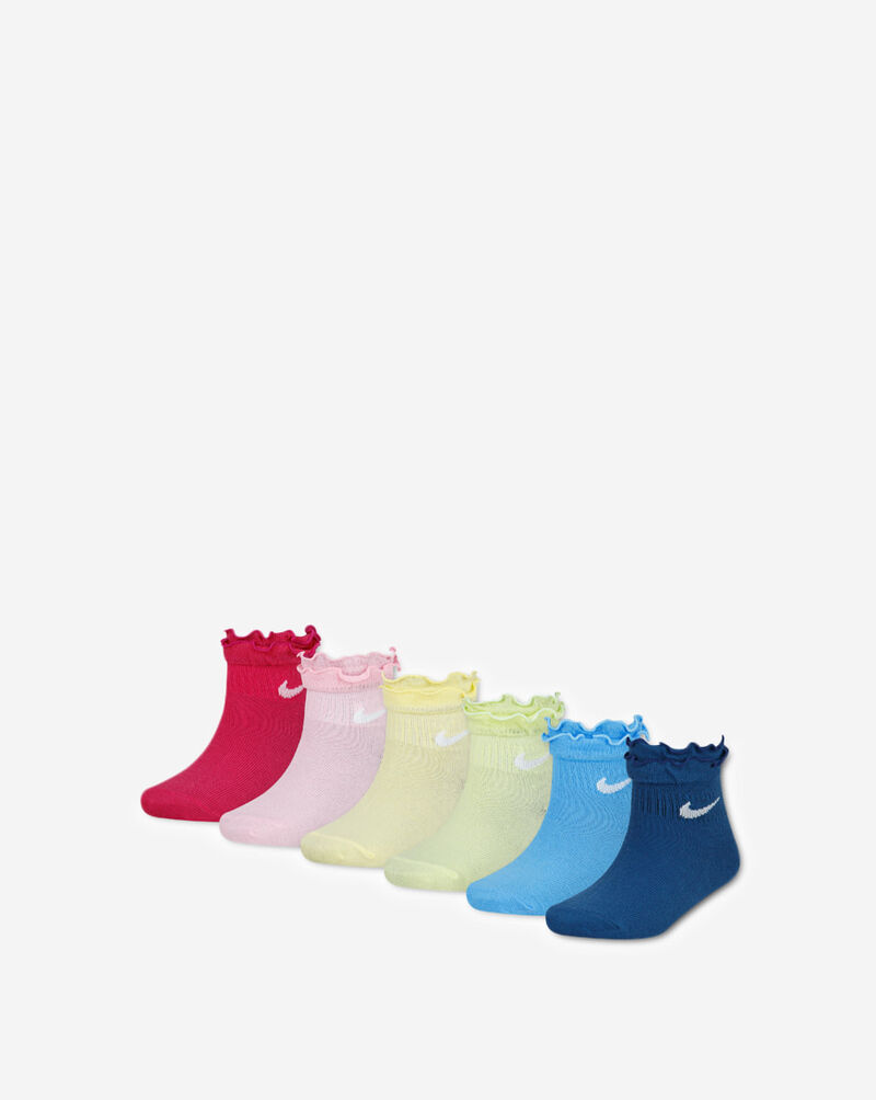 Nike Little Kids' 6PK Ruffle Ankle Socks (5-7) GN0925-V12 Multi 1