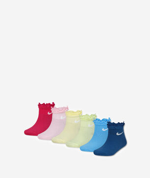 Little Kids' 6PK Ruffle Ankle Socks (5-7)