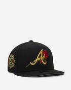 New Era 9Fifty Atlanta Braves Gold Rose Snapback Hat 70886278 Black 1