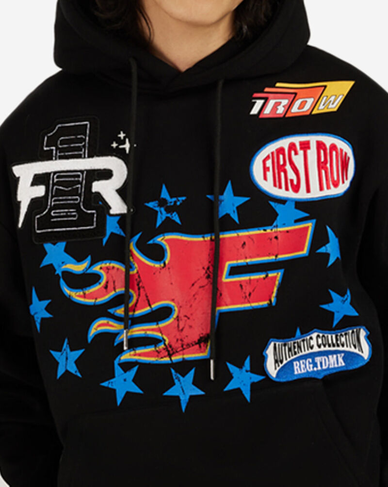 First Row Racing Graphic Fleece Hoodie FRF2460S-BLK Black 3