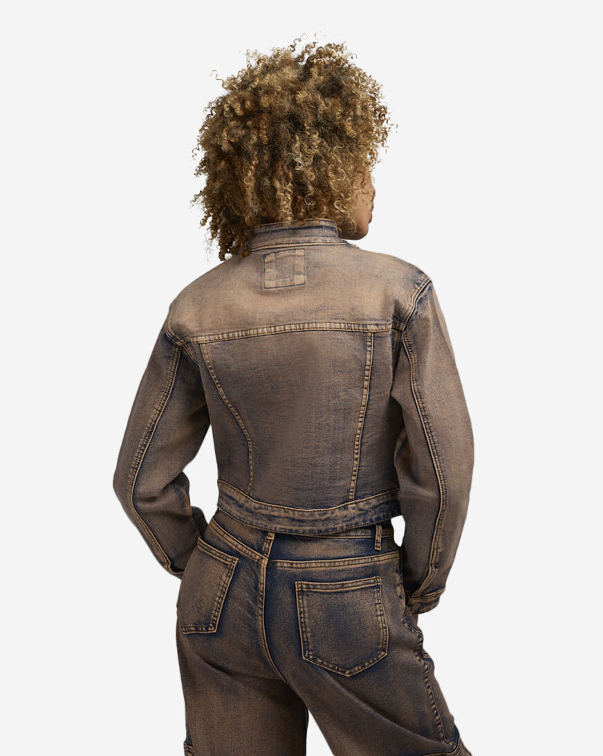 Shop American Bazi Colored Washed Moto Denim Jacket RJK-9905