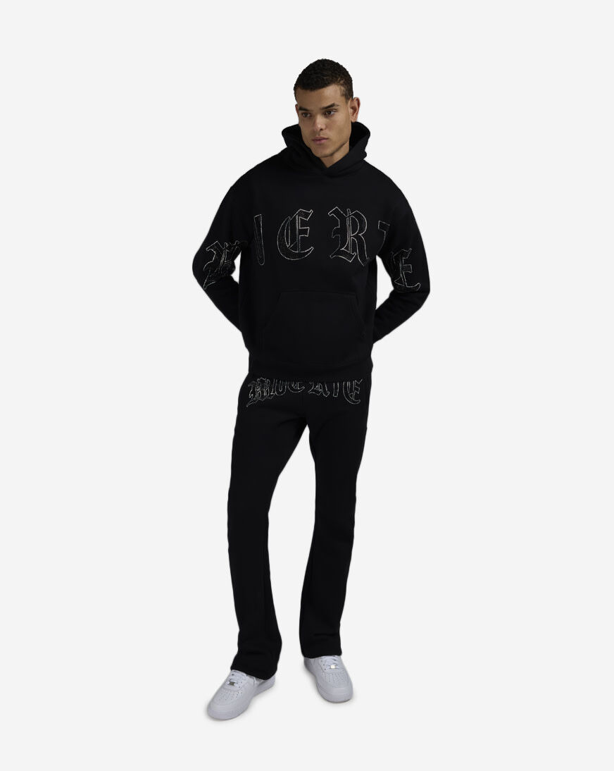 Shop Hasta Muerte Muerte OE Embossed Hoodie HMOEEMBOSSHOOD-BLK