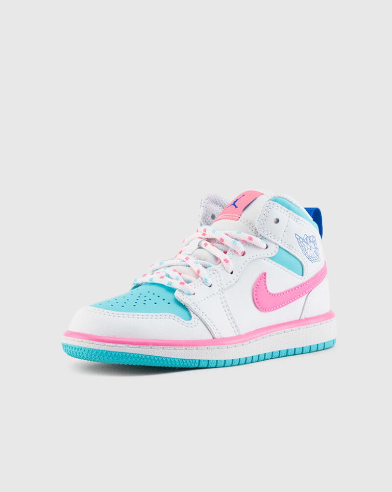 Jordan Preschool Air Jordan 1 Mid 640737-102 White 2