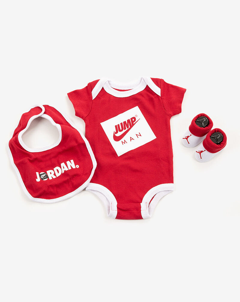 Shop Jordan Infant Jumpman Air 3Piece Bib Box Set NJ0414R78 red