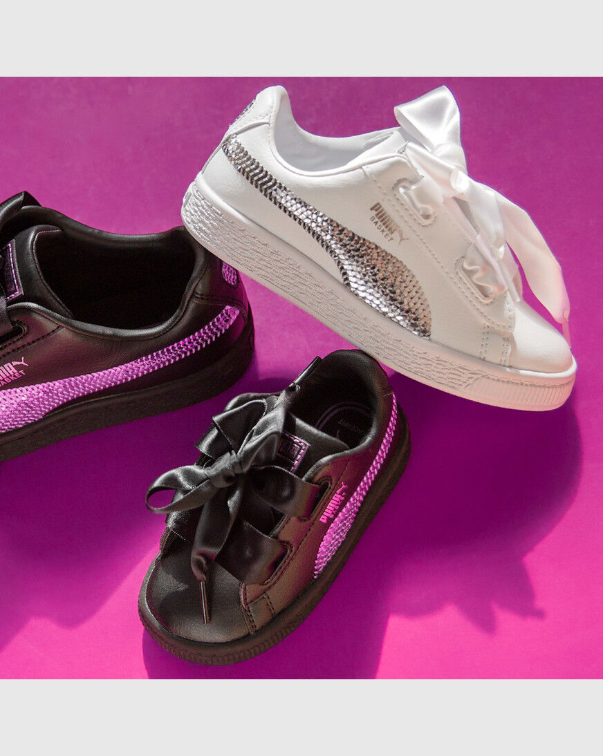 puma basket heart bling infant