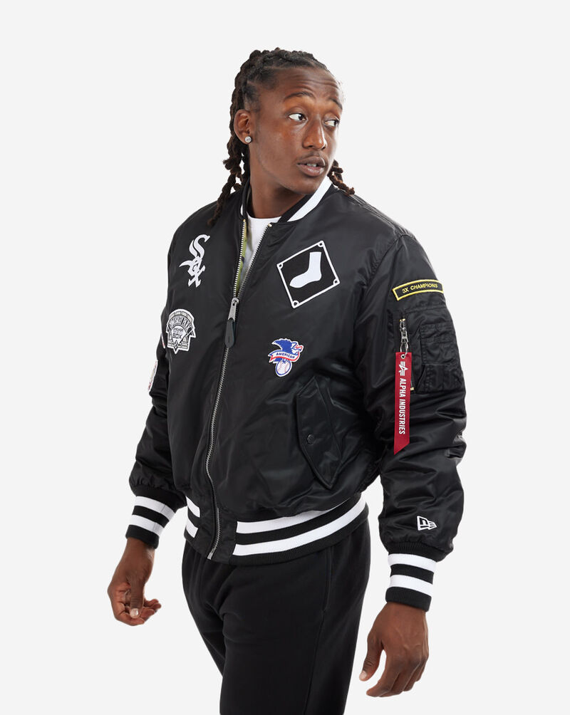 New Era Chicago White Sox Alpha Industries MA-1 Bomber Jacket 13026035 Black 3