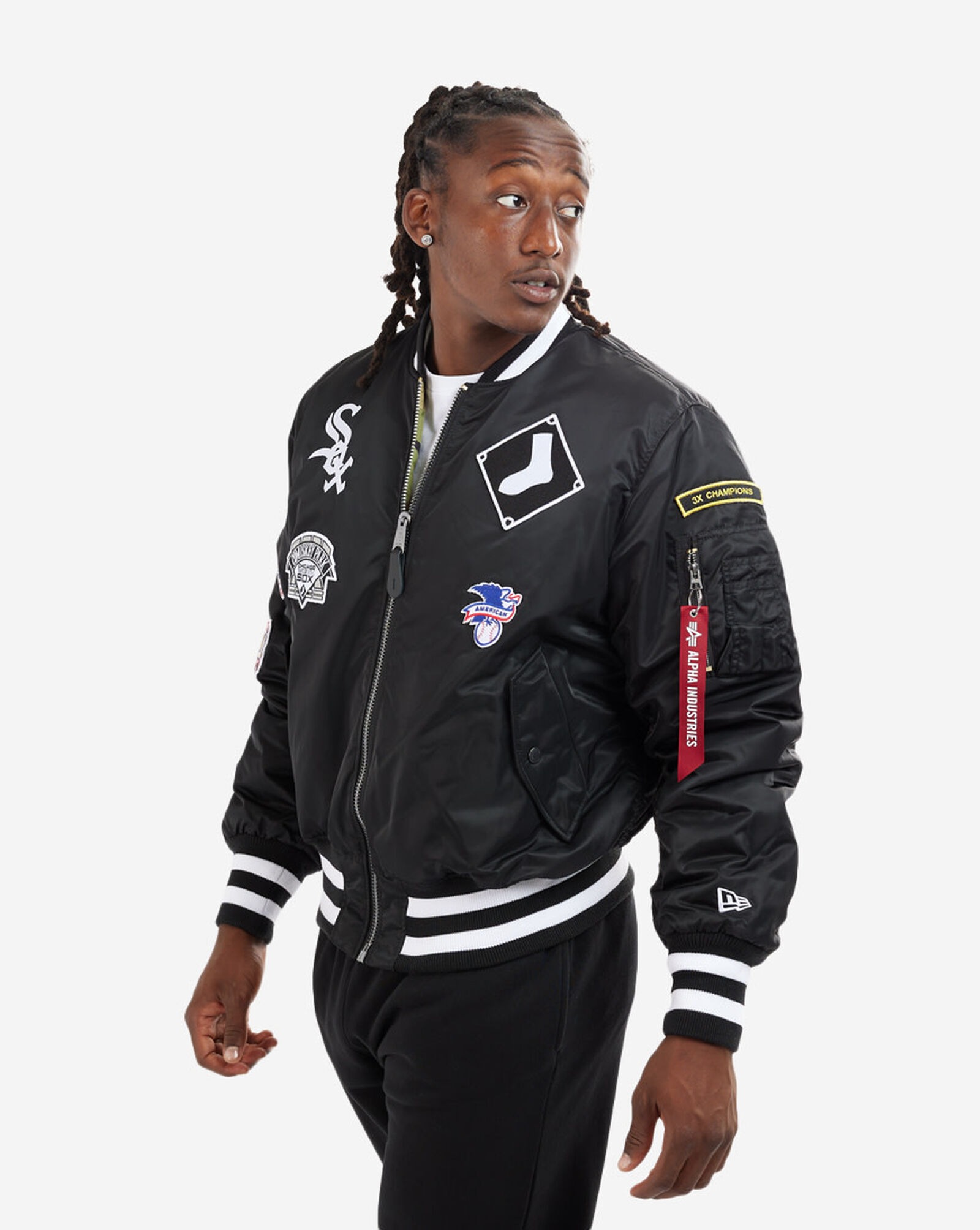 Shop New Era Chicago White Sox Alpha Industries MA1 Bomber Jacket 13026035 black SNIPES USA