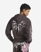 Ed Hardy Rhinestone Leopard Pullover Fleece Hoodie EHW1810-2RS Black 2