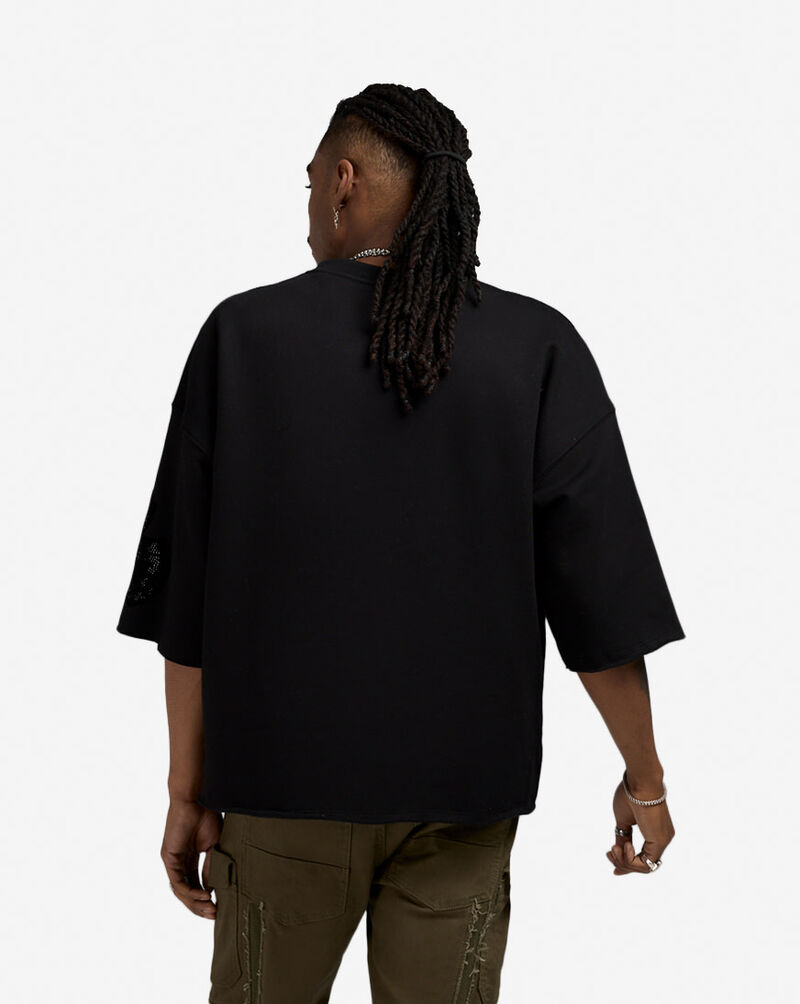 Bag Mafia Philadelphia Rhinestone Crop Sweatshirt WC5971113-BLK Black 2