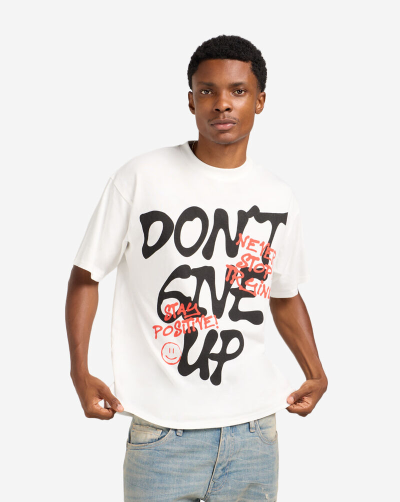 Graphic Tees Don't Give Up Tee FUN3800VX White 1