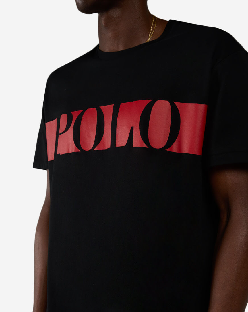 Shop Polo Ralph Lauren Stripe Logo Tee 710866251506-BLK black