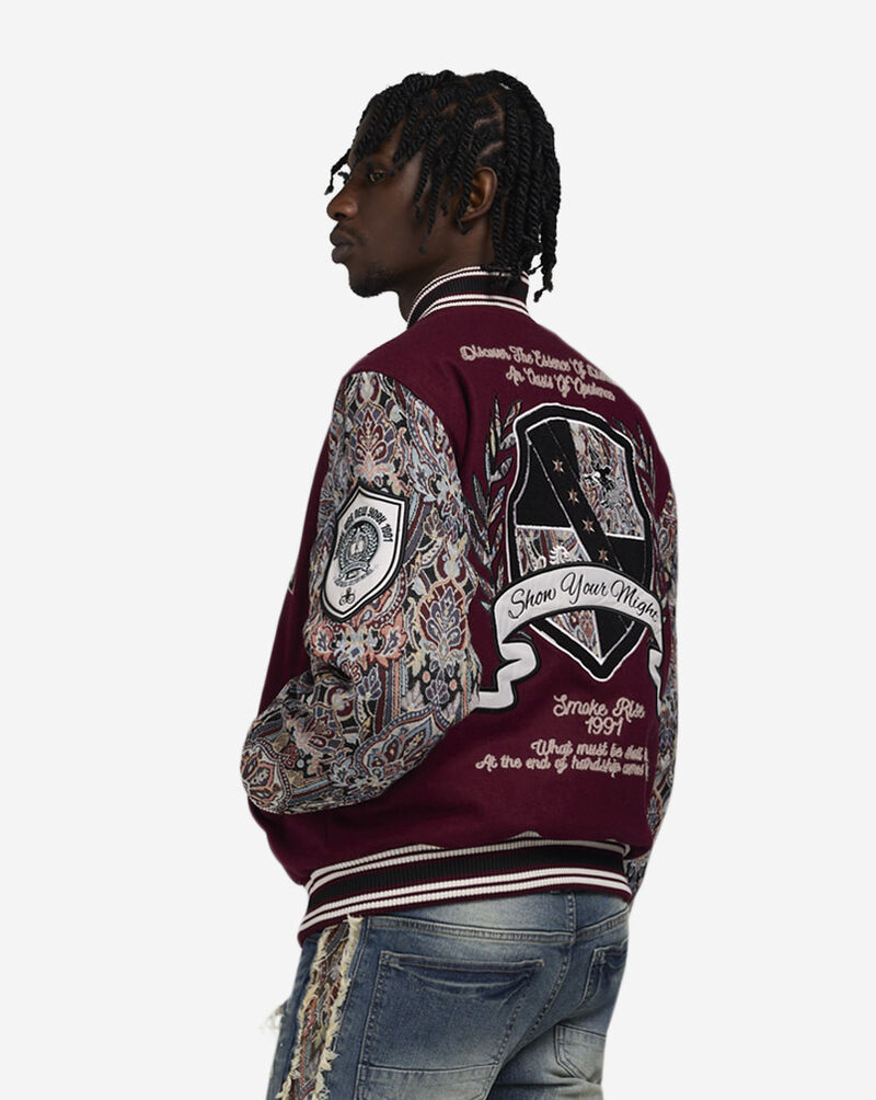Smoke Rise Tapestry Varsity Jacket OH24695SNZ-WIN Red 2