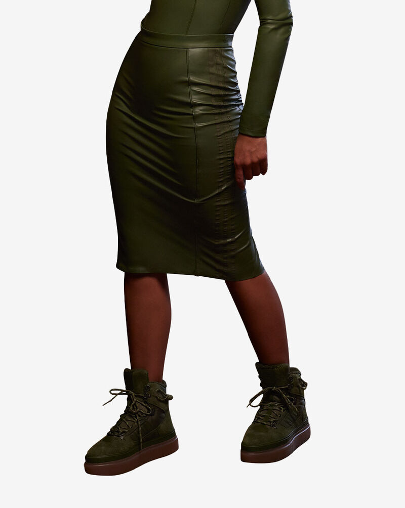 adidas IVY PARK Faux Leather Skirt HC5995 Green 2