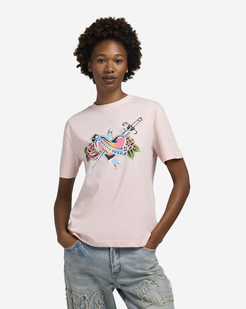 Graphic Tees Pierced Heart Tee  MSTUS049 Pink 1