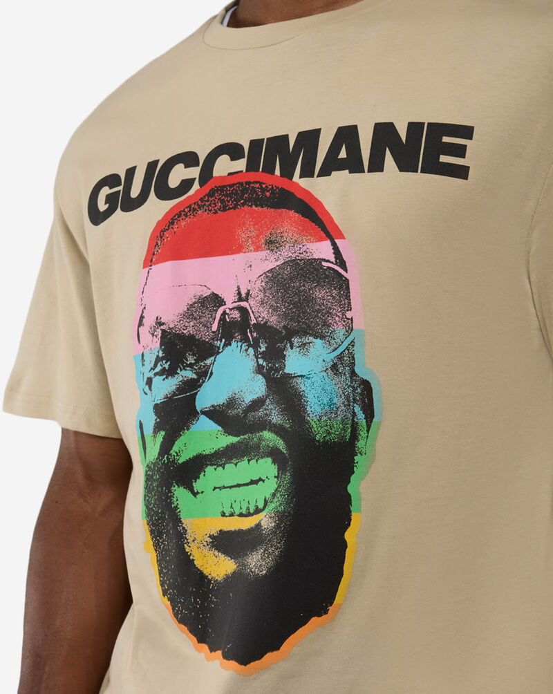 Urban Classics Gucci Mane Exploded Rainbow Face Tee MCUS256-US-03872 Beige 3