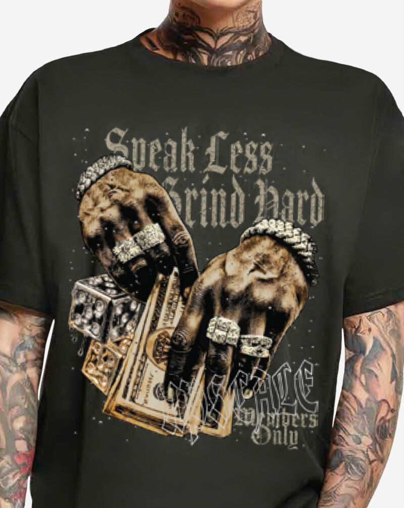 Mister Tee Speak Less Grind hard Hands Tee MTUS591-2-00007 Black 3