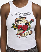 Ed Hardy Heart Sword Tank Top EHW1207-5RS White 3