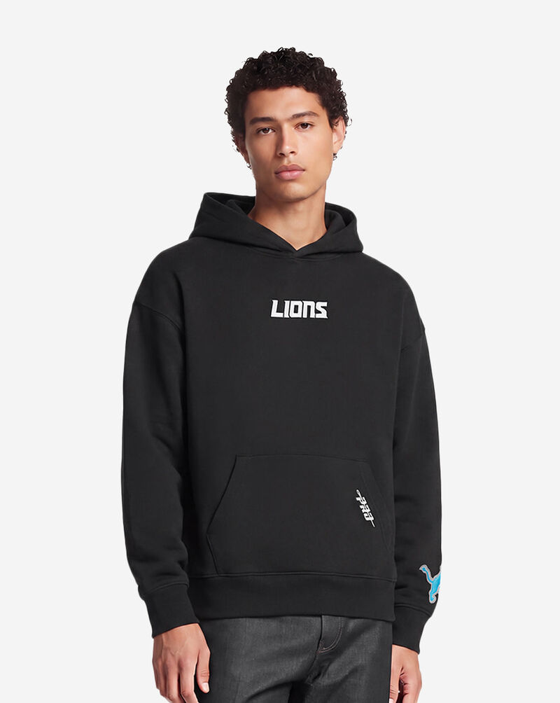PRO STANDARD Detroit Lions Wingspam Drop Shoulder Pull Over Hoodie FDL5410525-BLK Black 1