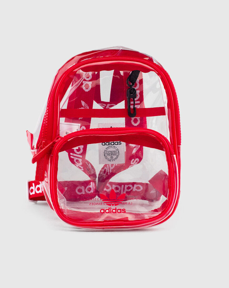 adidas clear backpack pink