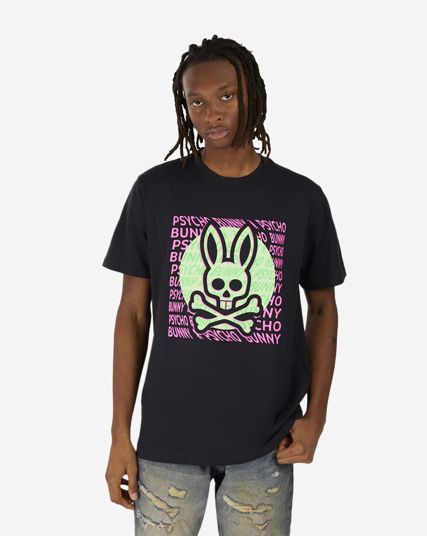 Shop Psycho Bunny Bengal Graphic Tee B6U836X1PC-BLK blue