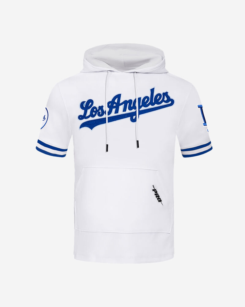 PRO STANDARD Los Angeles Dodgers Classic Chenille Double Knit Short Sleeve Pull Over Hoodie LLD135084-WDB White 1