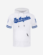 PRO STANDARD Los Angeles Dodgers Classic Chenille Double Knit Short Sleeve Pull Over Hoodie LLD135084-WDB White 1