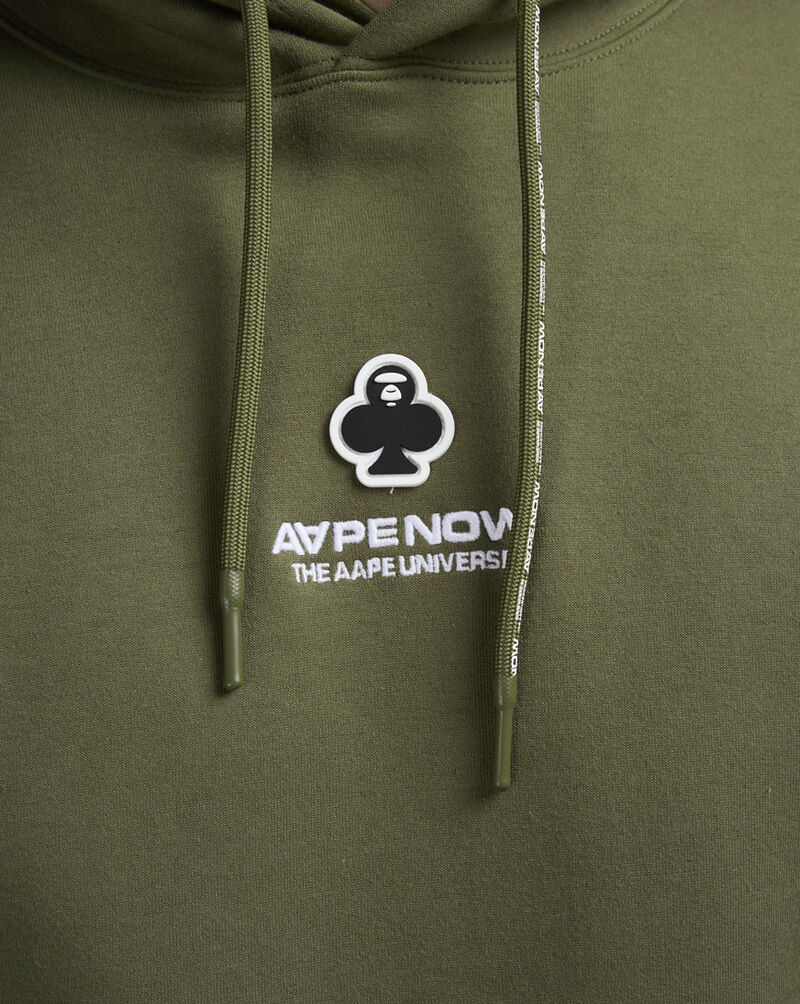 AAPE Terry Clover Face Badge Hoodie AAPSWMB323XXNKHD Green 3