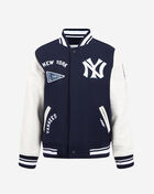 Big Boys' New York Yankees Retro Classic Rib Wool Varsity Jacket
