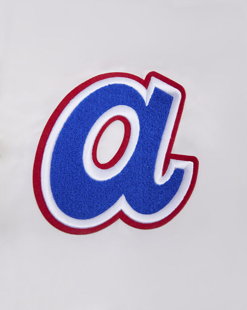 PRO STANDARD Atlanta Braves Retro Classic Rib Satin Jacket LAB635317-ERD White 2