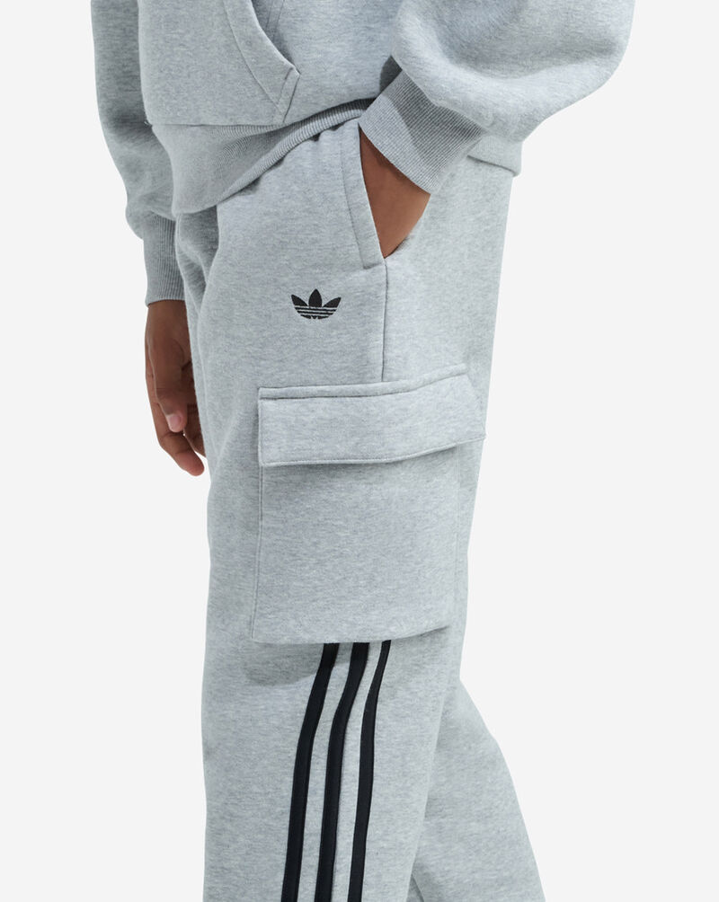 adidas Kids' 3-Stripes Cargo Fleece Joggers OK01210-MEDHTHRGRY Grey 4