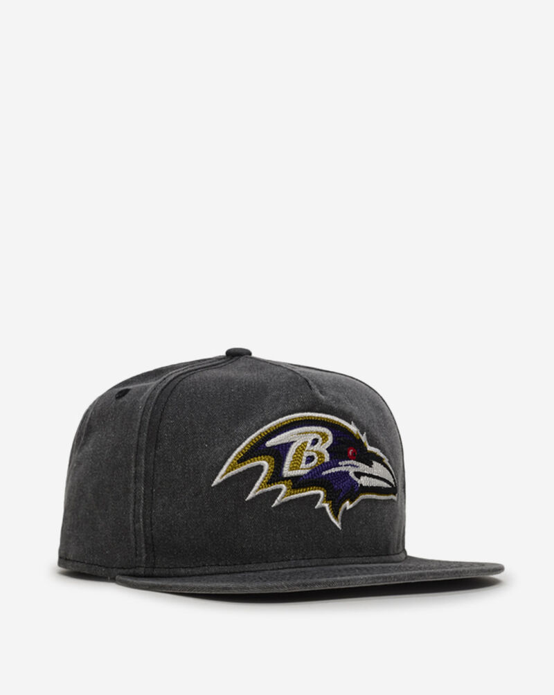 New Era 9Fifty Baltimore Ravens Washed A-Frame Snapback Hat 60957149 Black 1