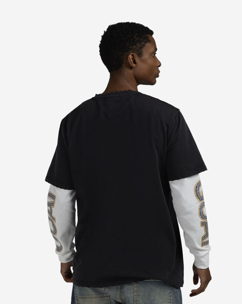 STREETZ IS WATCHIN Goat Pendant Long Sleeve 2 Fer Tee SW2F5195W-BLK Black 2