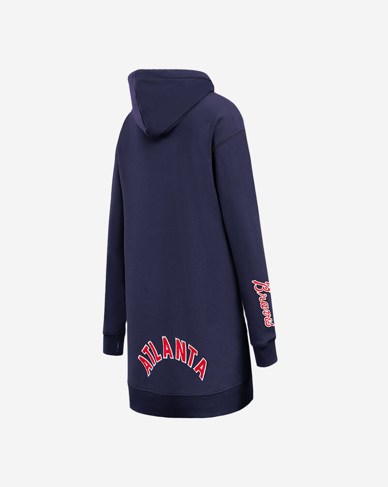 PRO STANDARD Atlanta Braves Classic Fleece Hoodie Dress LABB34346-MDN Blue 3