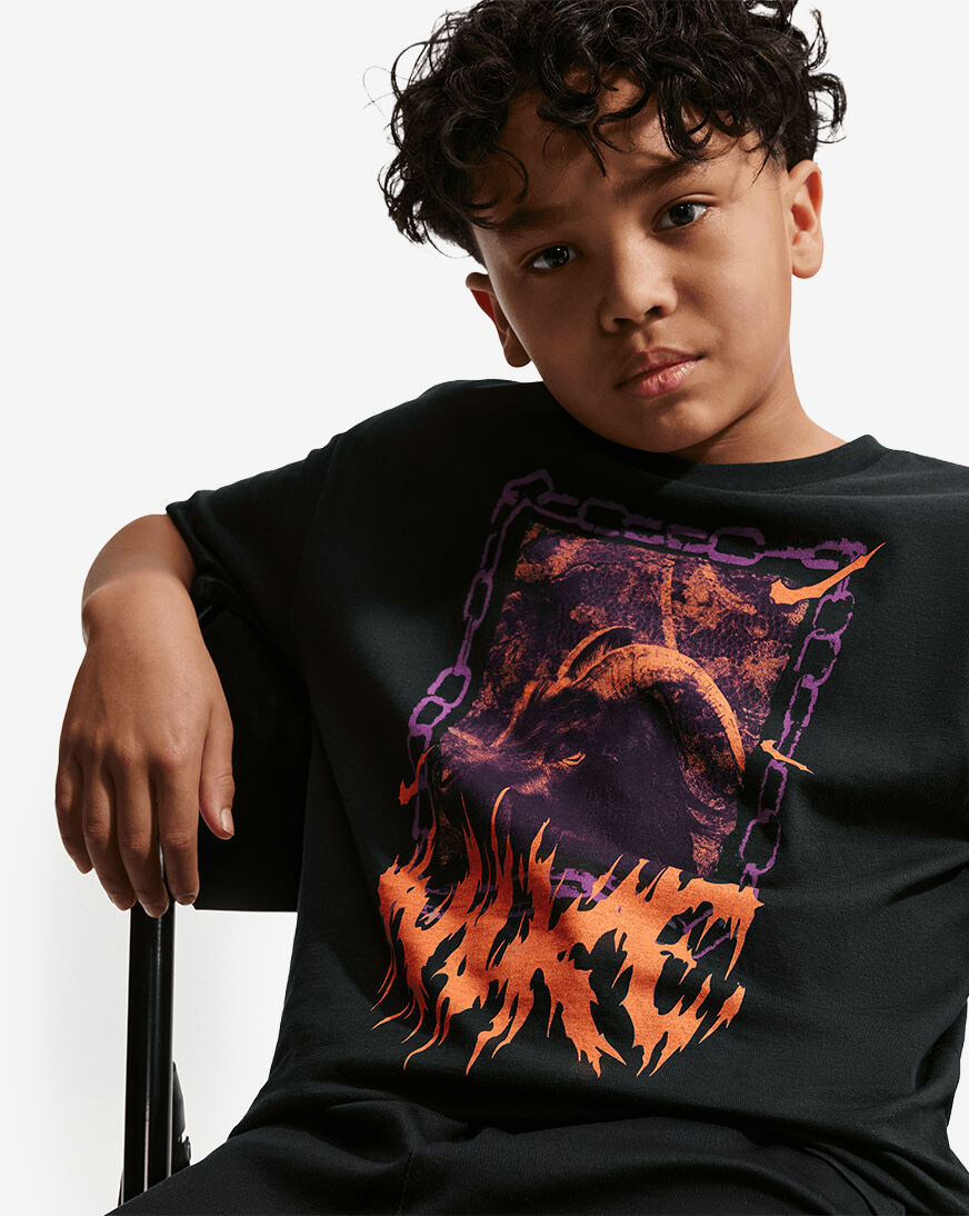 Shop Nike Big Kids' NSW Max90 Goat Tee IU8236-045 black | SNIPES USA