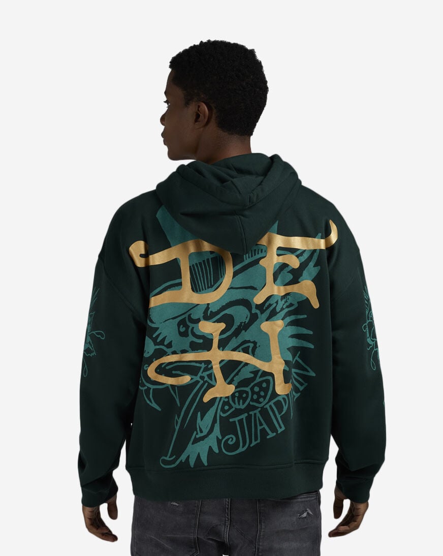 Shop Ed Hardy Fire Panther Hoodie EHM1302-13RS-HUN green | SNIPES USA