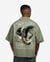 Oversized Cropped Eagle Print Woven Top